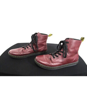 Doc Dr Martens Leyton Air Wair Lace Oxblood Red Leather Combat Boots Women 8
